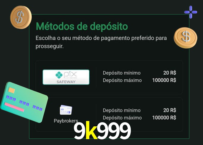 O cassino 9k999 oferece uma grande variedade de métodos de pagamento